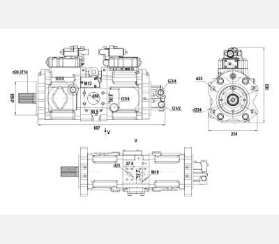 Гидронасос SK3V112DTP-11AR-9Y14-202