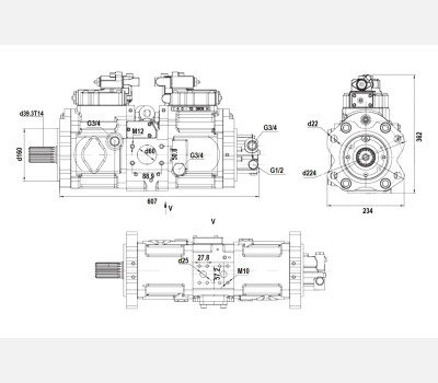 Гидронасос SK3V112DTP-11AR-9Y14-202